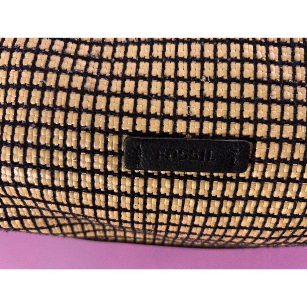 Fossil Maya Bag Leather Trim Colorblock Hobo Purse Multi Crossbody Strap Neutral - Picture 11 of 11